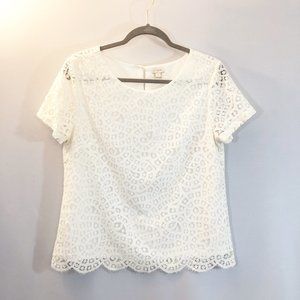 J.Crew White Laser Cut Top